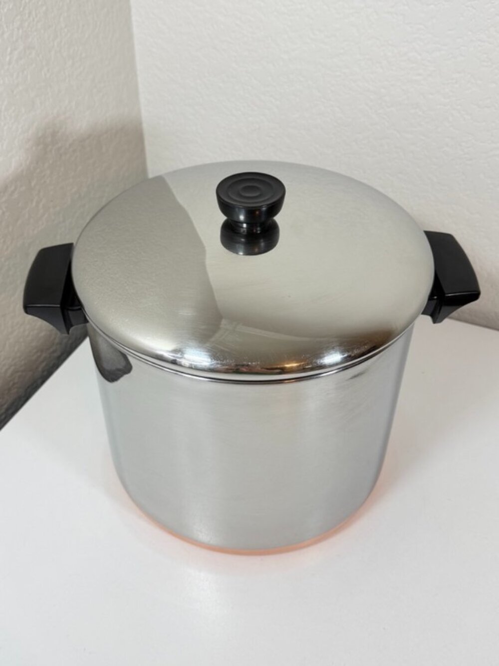 VTG Revere Ware 9 Qt -94c Stockpot Dutch Oven Copper Bottom Pot Clinton w/ Lid
